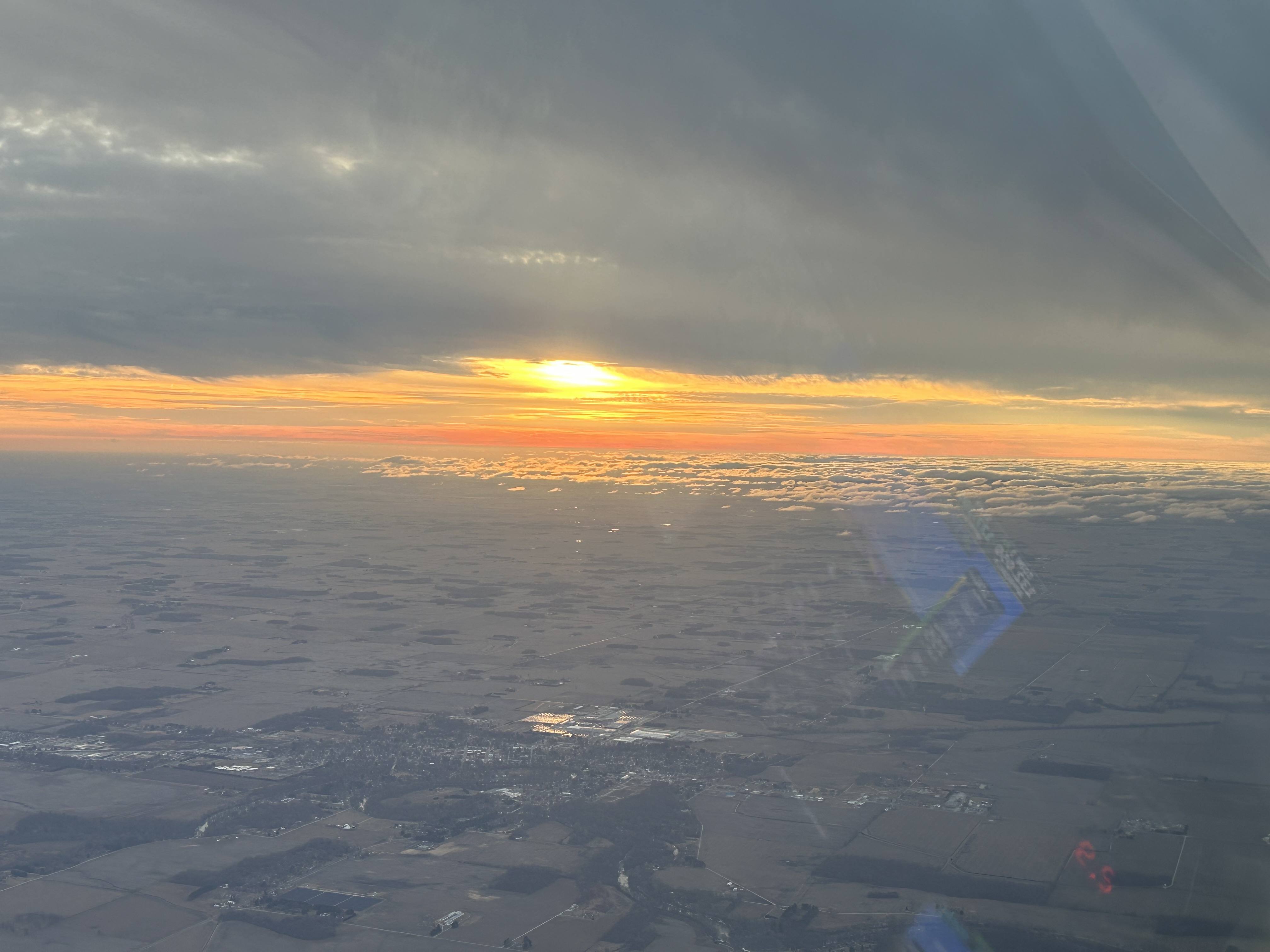 Clear below us South East of Chicago